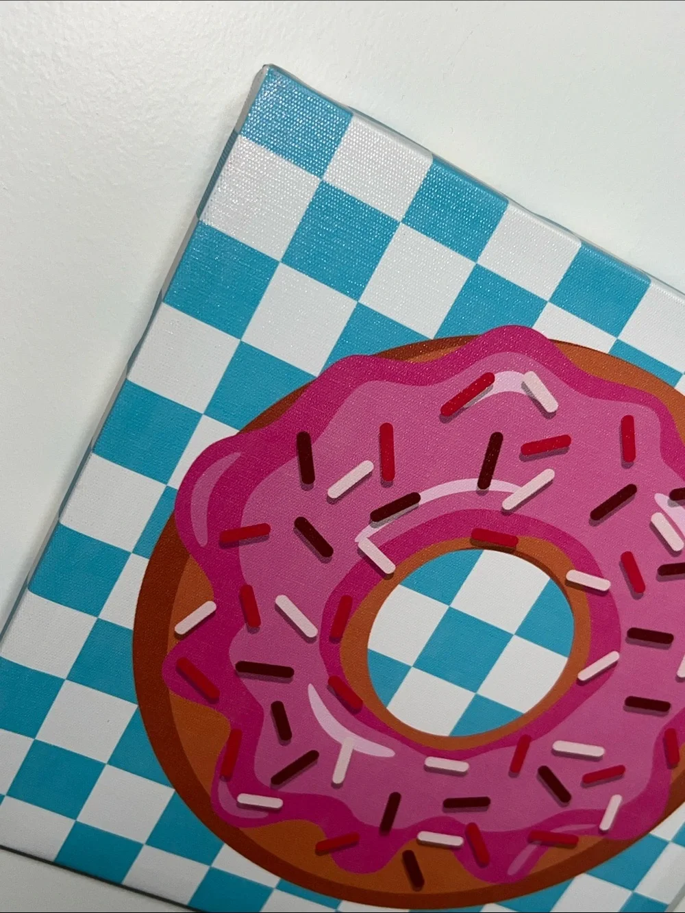 Pink Donut Wall Art Canvas - Home Wall Decor